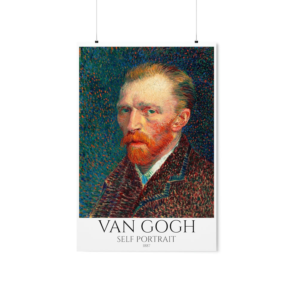 Thumbnail: SELF PORTRAIT VAN GOGH (blue/red background) Premium Matte Vertical Posters