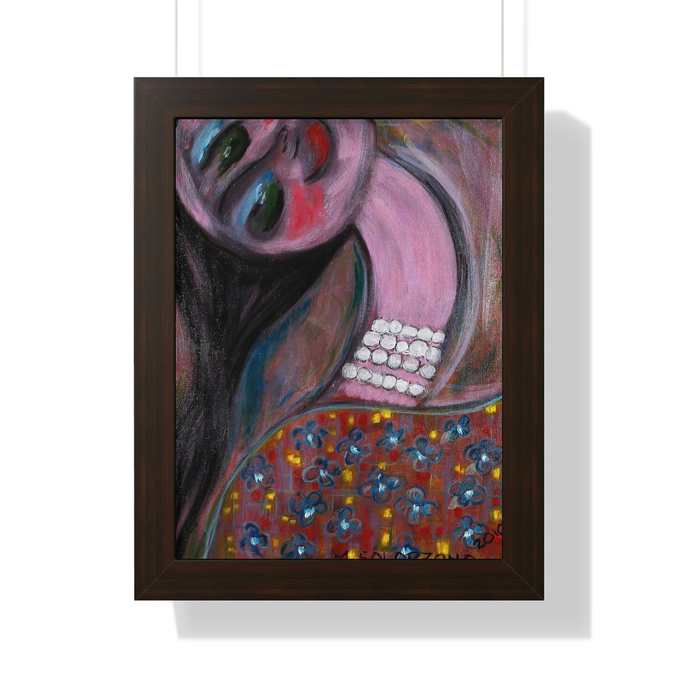 Thumbnail: GIRL WITH PEARL NECKLACE Framed Vertical Poster