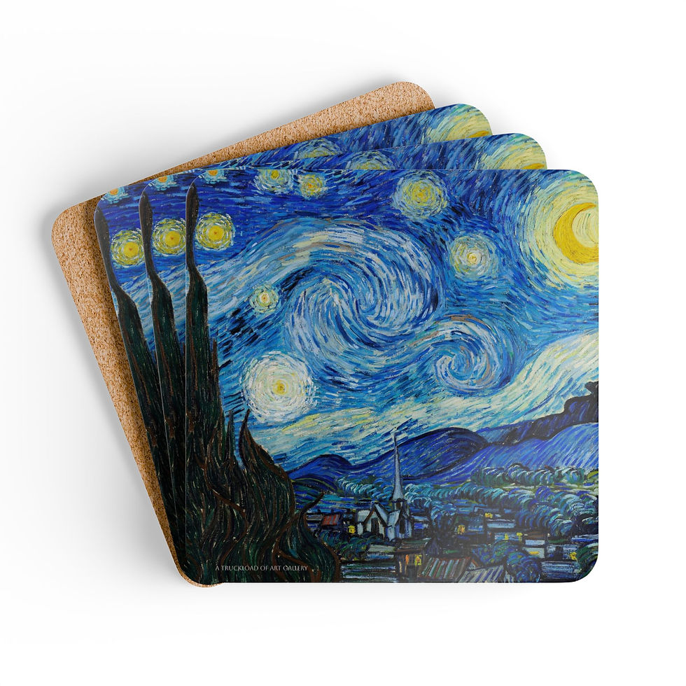 Thumbnail: THE STARRY NIGHT — Van Gogh Art Drink Coasters (4-Pack)