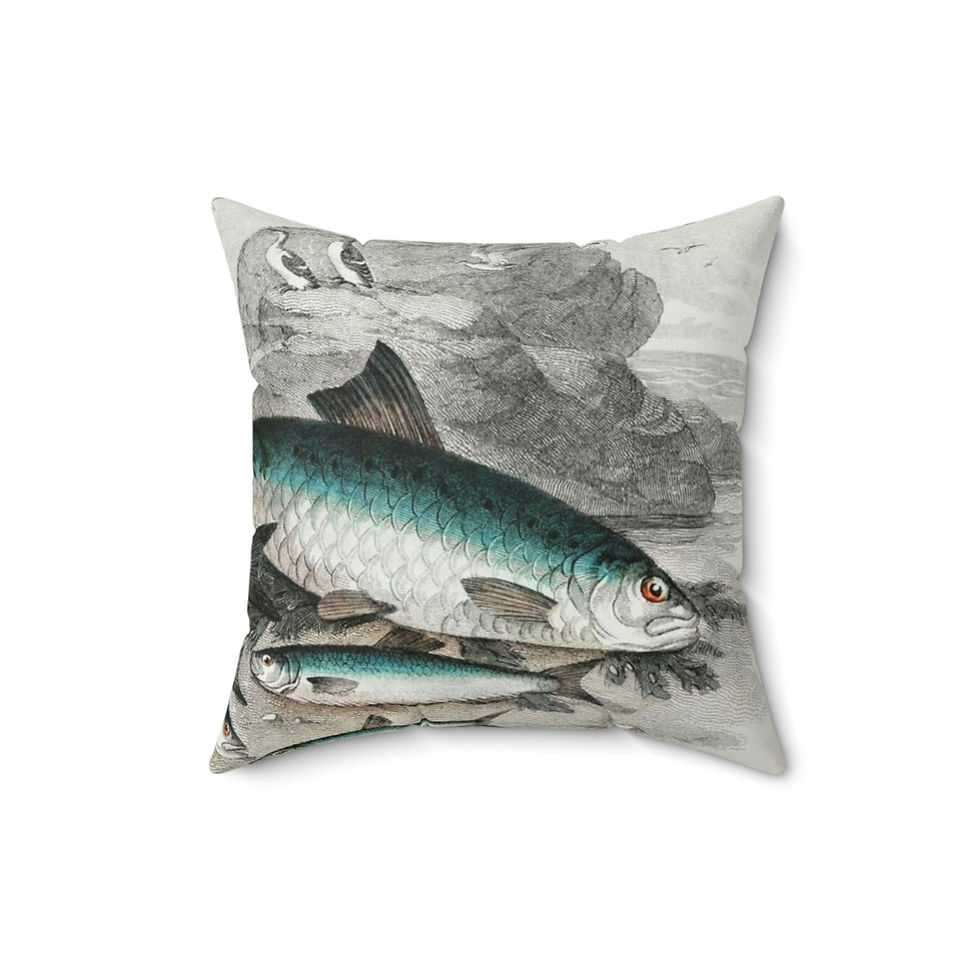 Thumbnail: SAD FISH Spun Polyester Square Pillow