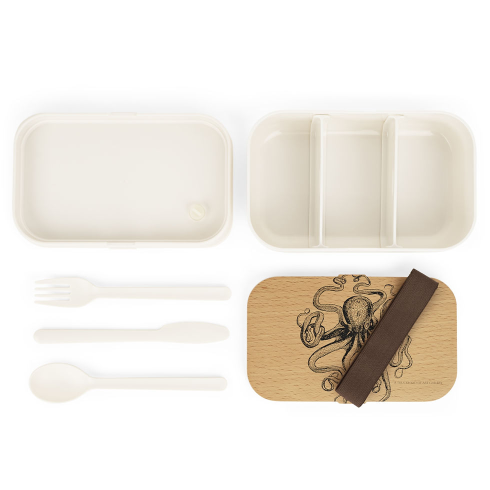Thumbnail: THE KRAKEN Octopus Woodgrain Bento Lunch Box 