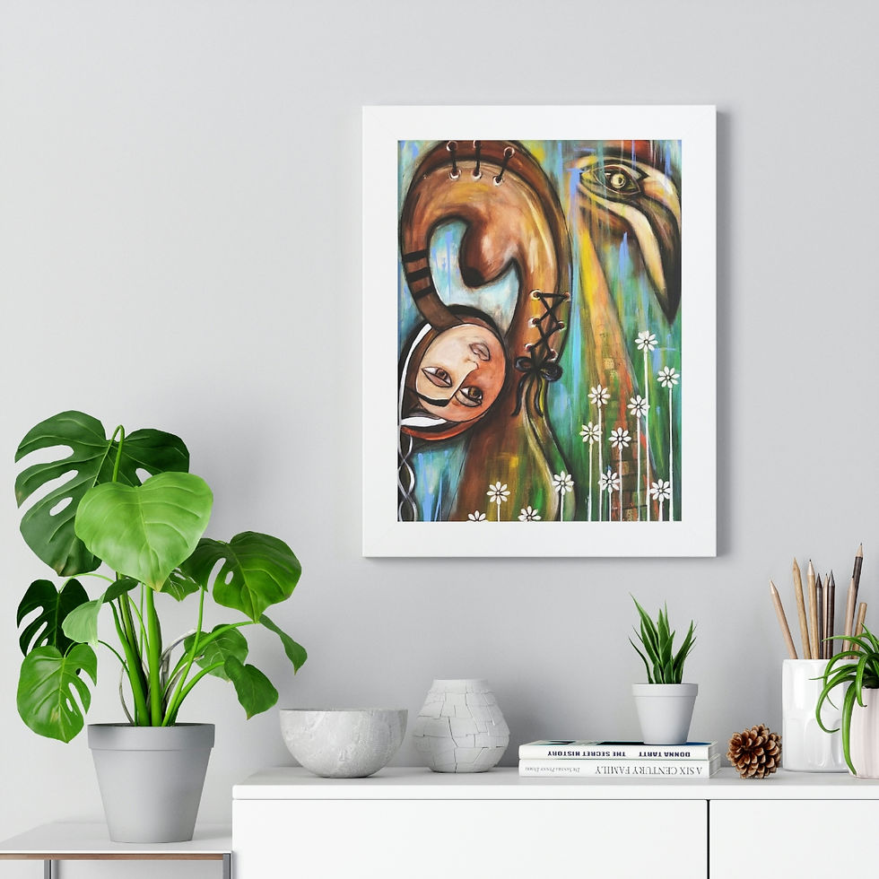 Thumbnail: MARCELLA AND THE PELICAN  Framed Vertical Poster