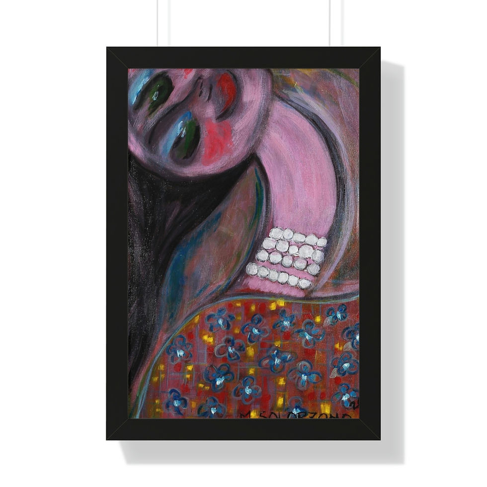 Thumbnail: GIRL WITH PEARL NECKLACE Framed Vertical Poster