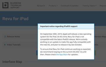 Important Notice for Bluebeam Revu on iPad