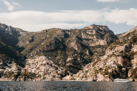 views of Positano from the sea