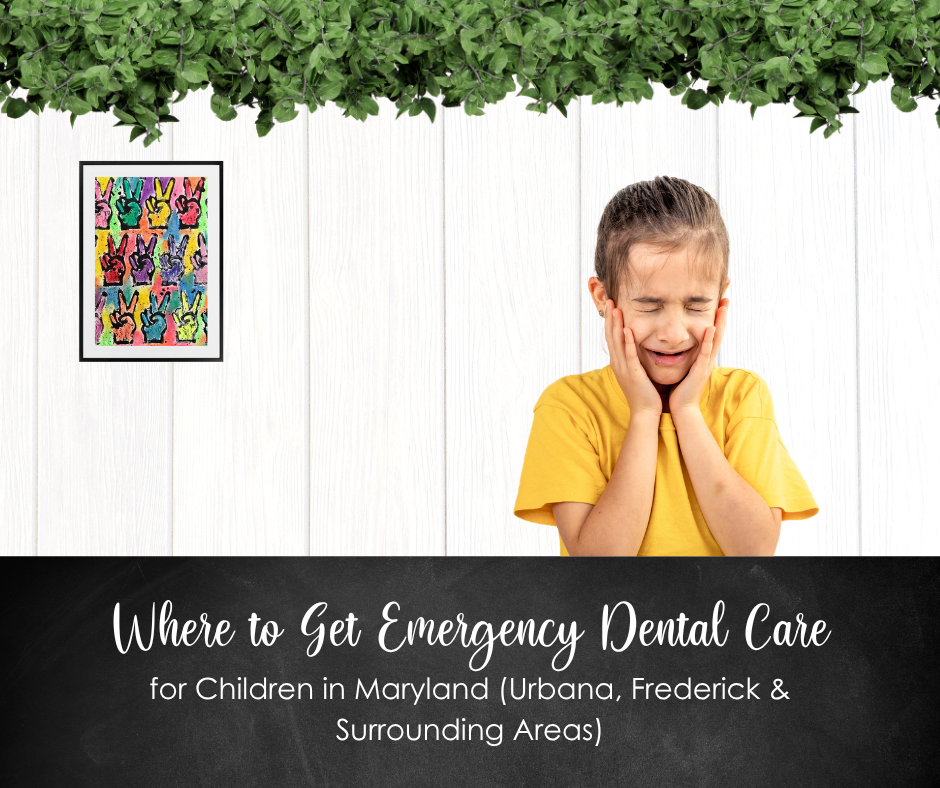 Young child holding cheek in pain from toothache needing emergency pediatric dental care in Frederick County
