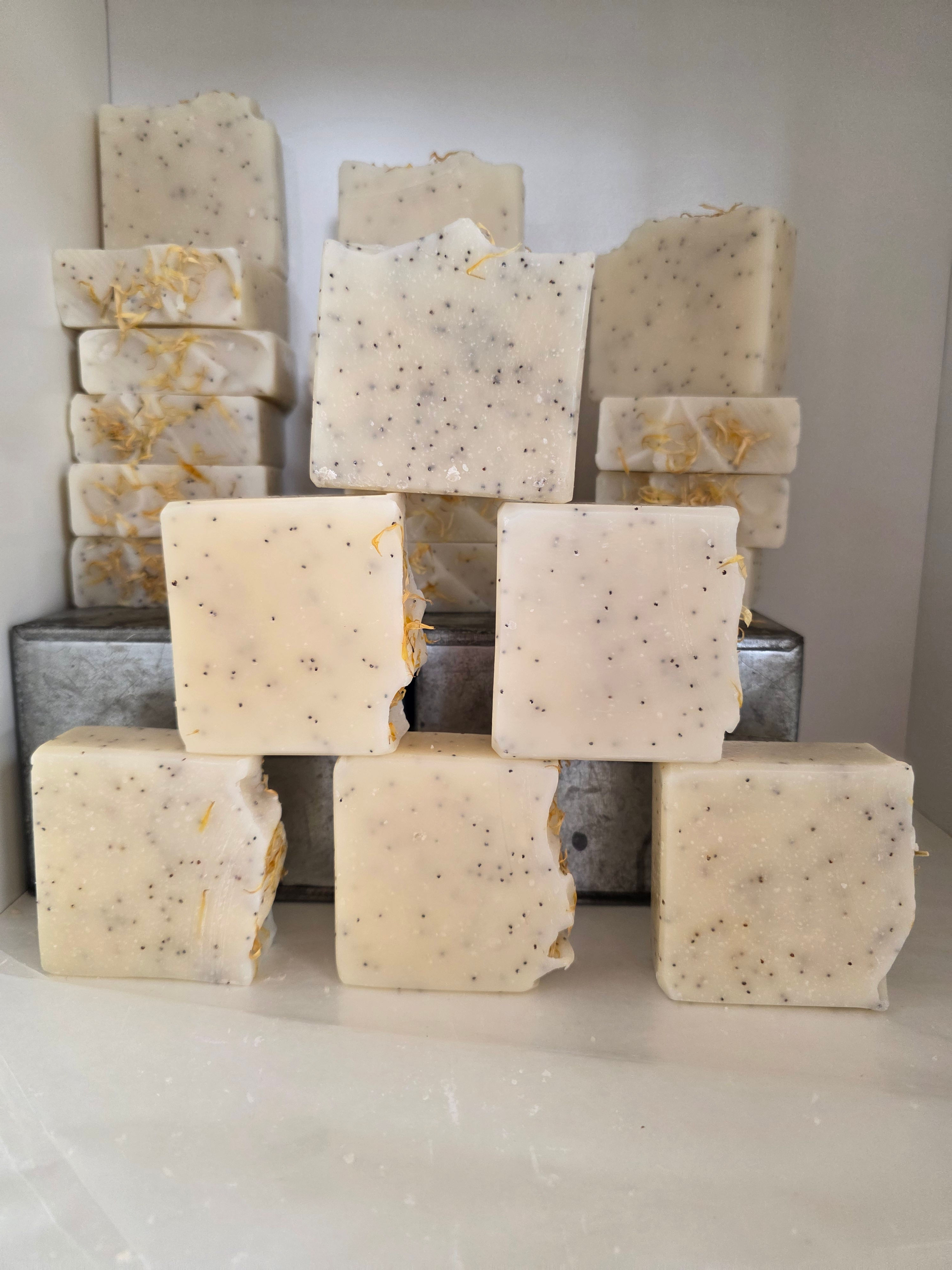 Garden Soap. Basil, lime, poppy, calendula
