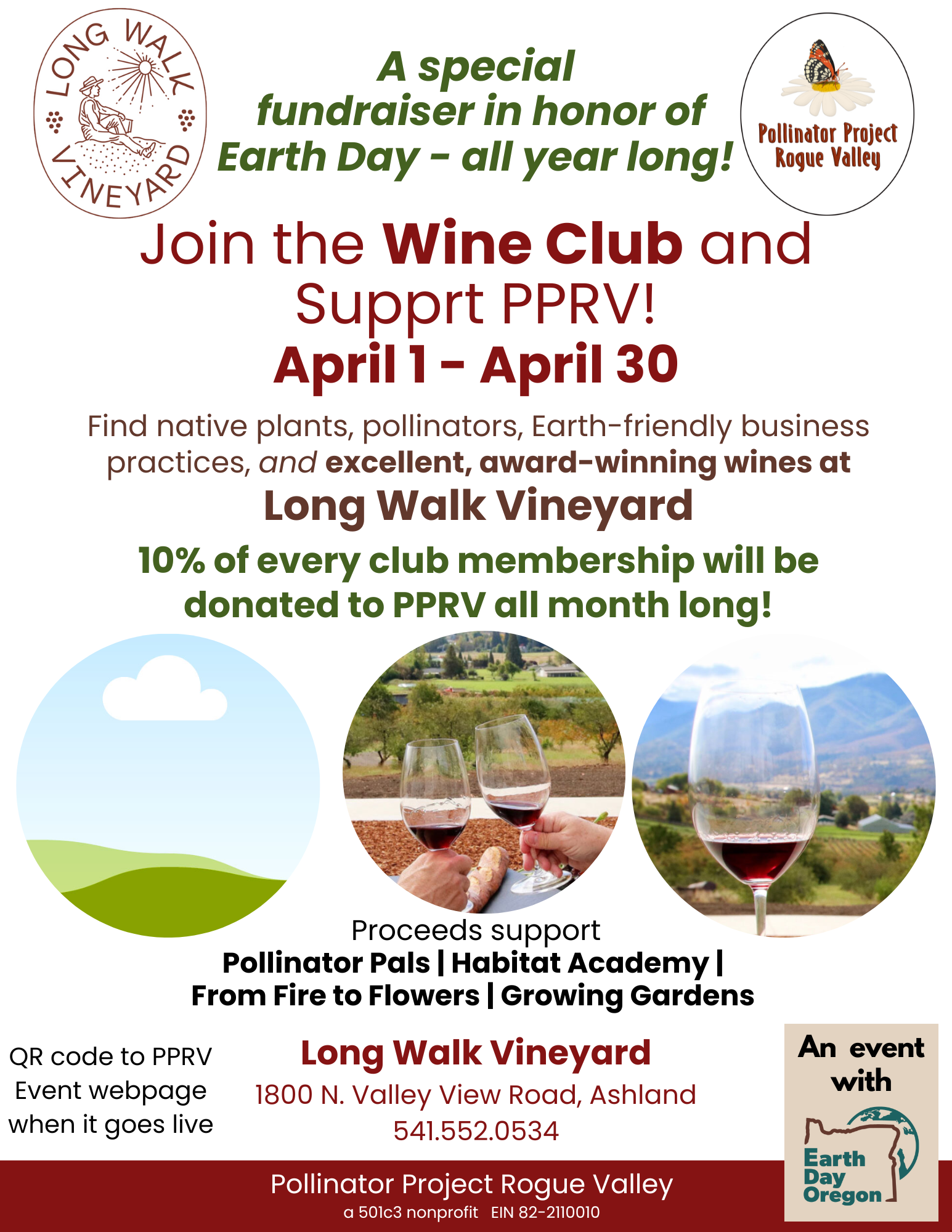 VOLUNTEERS NEEDED! Wine Club Memberships for PPRV with Long Walk