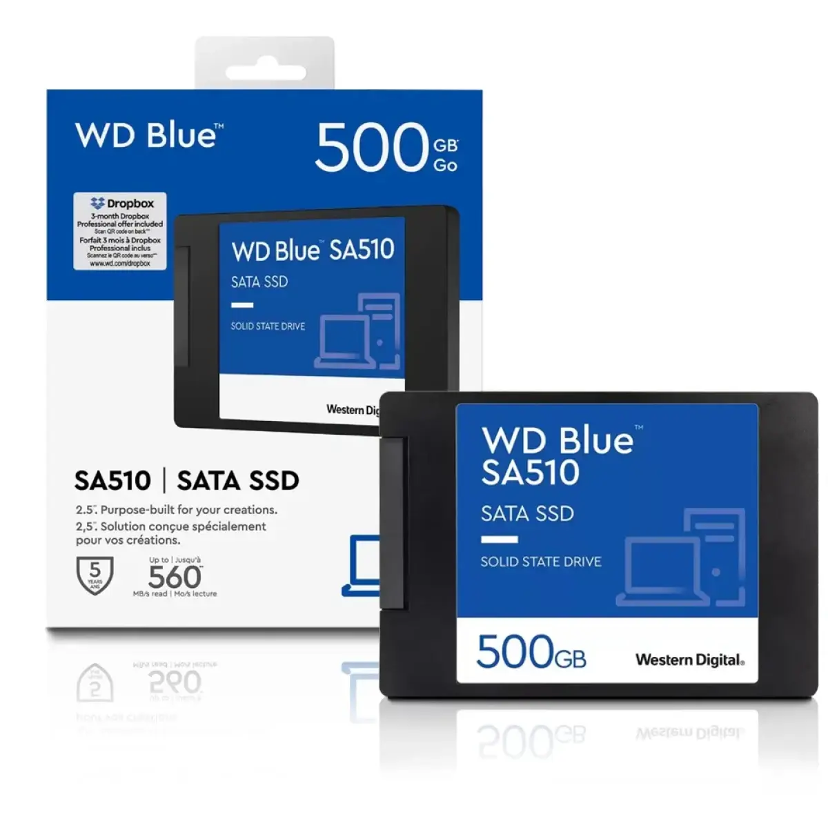WD Blue SA510 500GB SATA Internal Solid State Drive SSD 2.5"/7mm Up to 560 MB/s