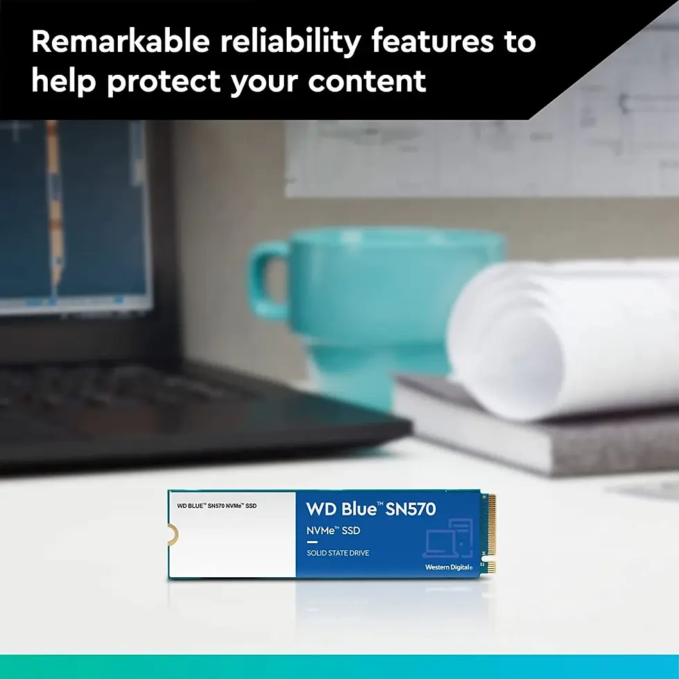 الصورة المصغرة: WD Blue SN570 NVMe M.2 2280 500GB PCI-Express 3.0 x4 3D NAND Up to 3,500 MB/s
