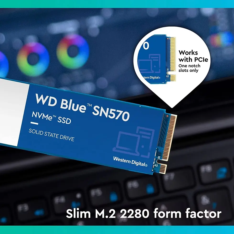 الصورة المصغرة: WD Blue SN570 NVMe M.2 2280 1TB PCI-Express 3.0 x4 3D NAND Up to 3,500 MB/s