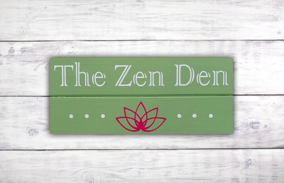 The Zen Den Sign for Meditation Room Pink Lotus Flower Decor Chakra Art Namaste Sign