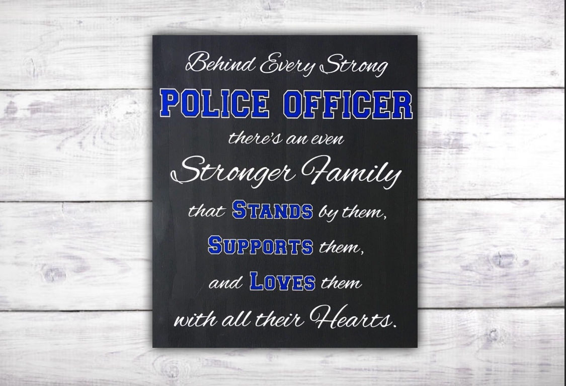 Police Family Sign Thin Blue Line Police Decor State Trooper Blue Lives Matter Patriotic Signs Law Enforcement