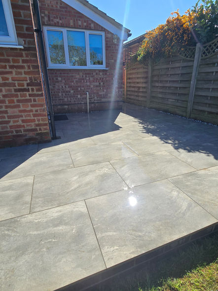 Patio, porcelain patio, patio builders, landscaping, pergola, raised beds, timber raised beds