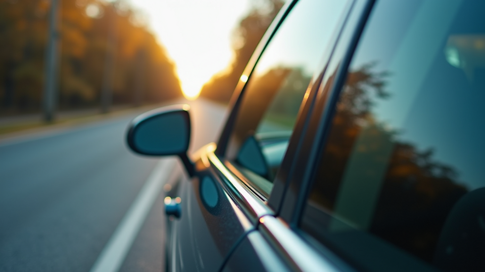 Eye-level view of a car with premium window films applied