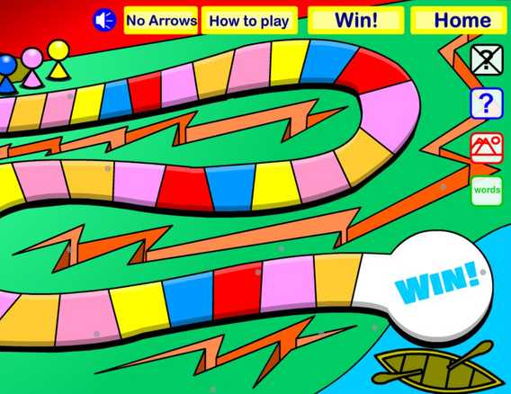 English Class Game - ESL Class Game for the interactive whiteboard - board game Volcano Escape teams ready