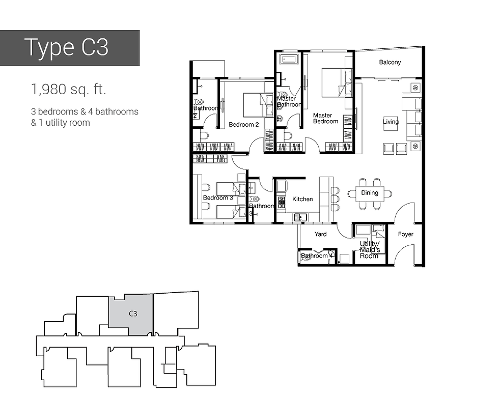 Unit Layout Plan - Chara III (Type C3)