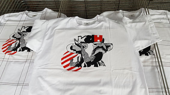Siebdruck auf Textil die Kuh