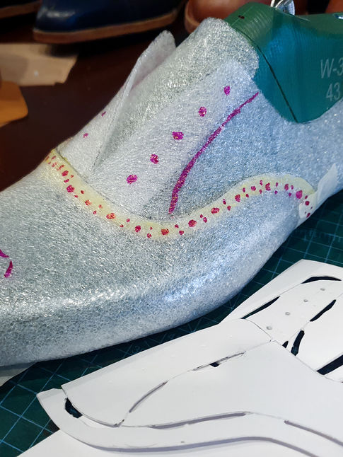 Testing patterns on the shoe last