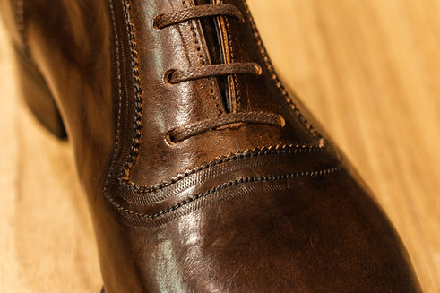 Pinking on adeladie oxford handmade shoe
