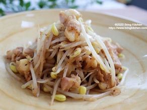 おうち居酒屋★【レシピ】包丁要らず！ナンコツと豆もやしの塩炒め