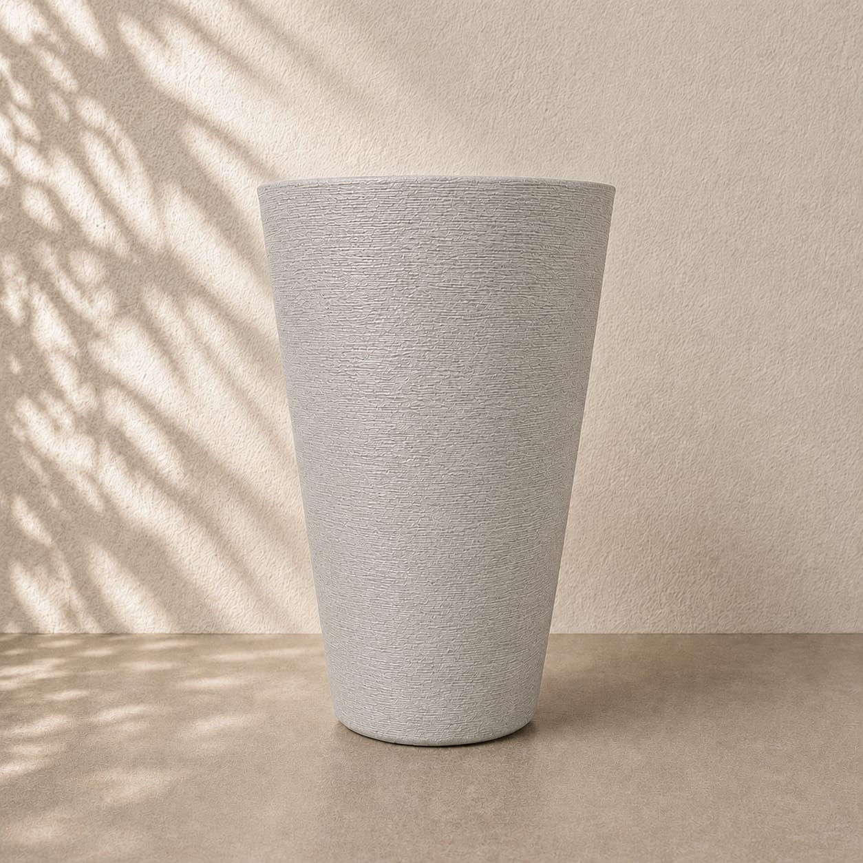 Vaso Torre Textura – Cinza