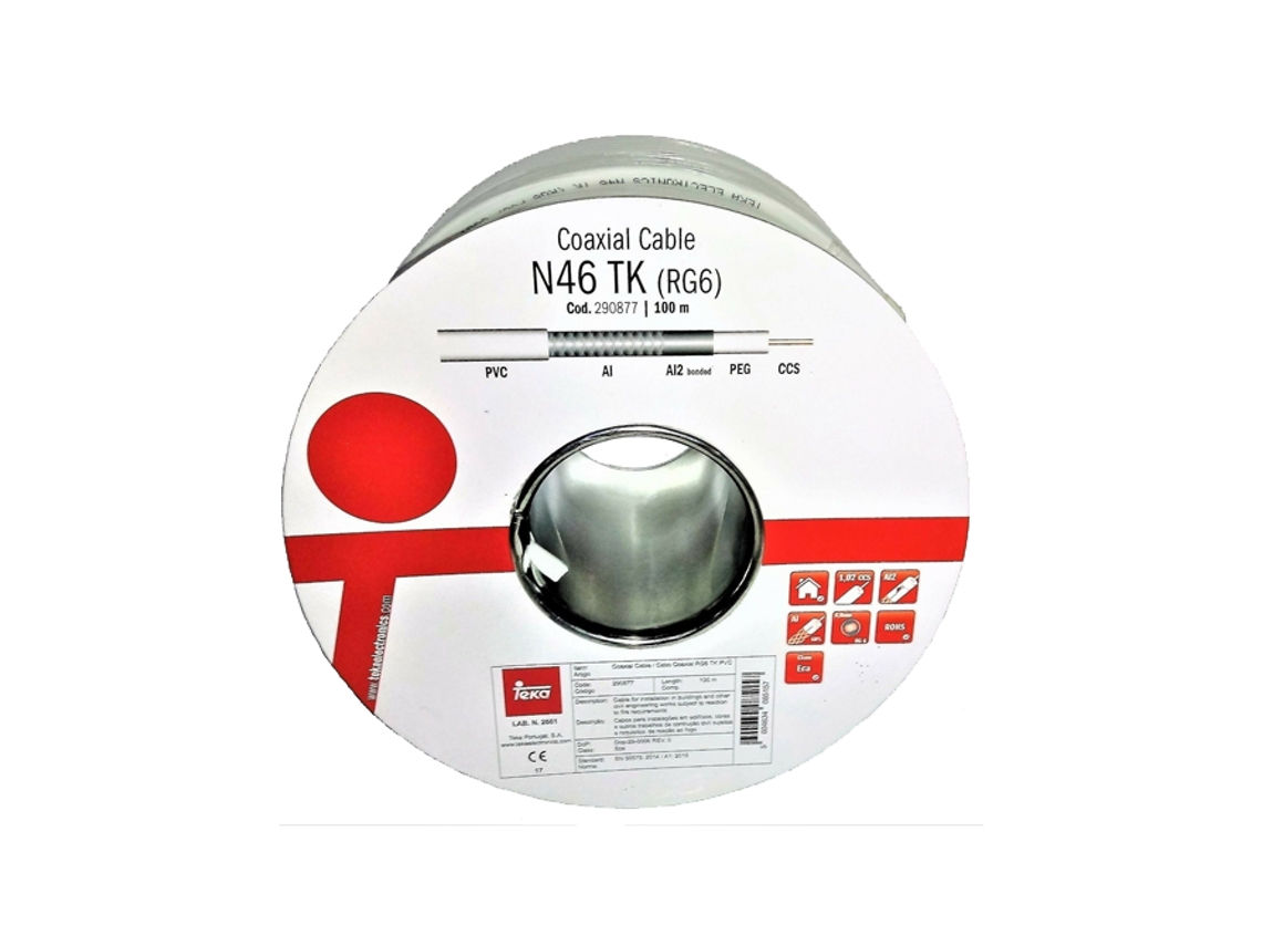 Cabo coaxial Teka Drogaria Maia