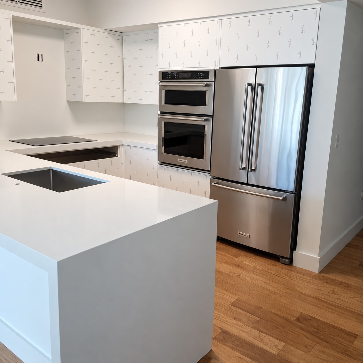 White kitchen & built-in ovens