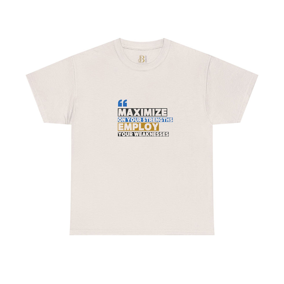Thumbnail: Motivational Unisex Cotton Tee - "Maximize Strengths, Employ Weaknesses"