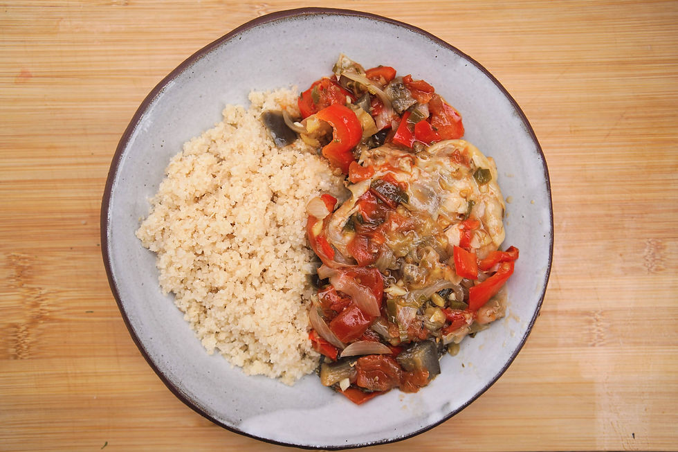 Chicken Kedjenou with attieke