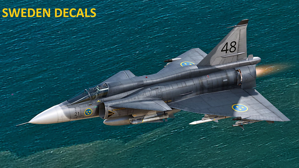Thumbnail: Saab 37 Viggen - with Cocpit - Fully Rigged-Multiple Decals Set