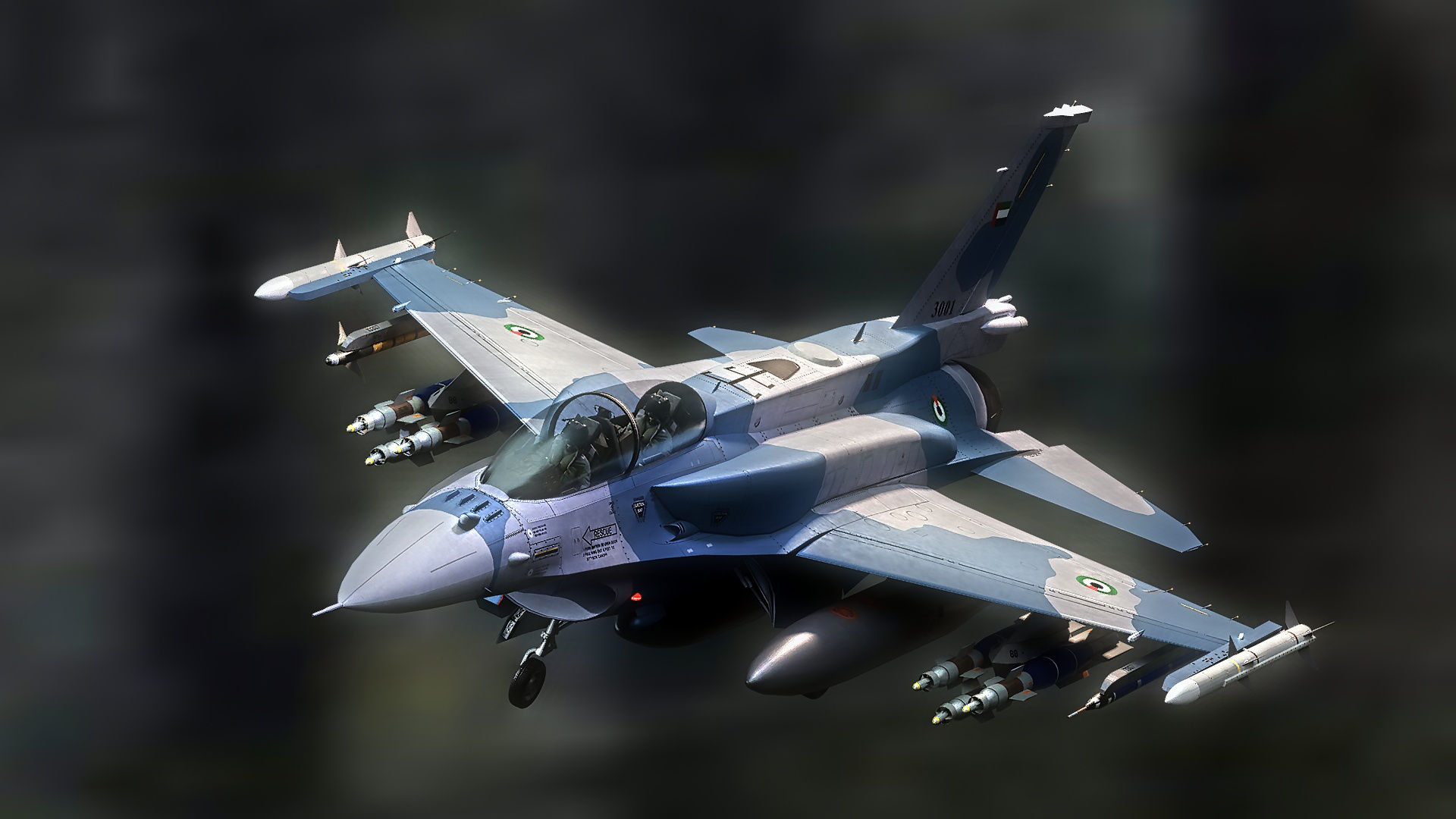 F-16D Block 60 with Cockpit-Fully Rigged-Changabel Textures