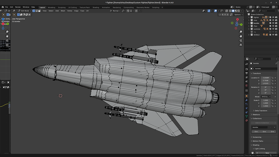 Thumbnail: Custom Fighter Jet with Cockpit -Rigged - Changable Decal Texts