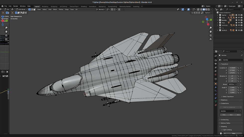 Thumbnail: Custom Fighter Jet with Cockpit -Rigged - Changable Decal Texts