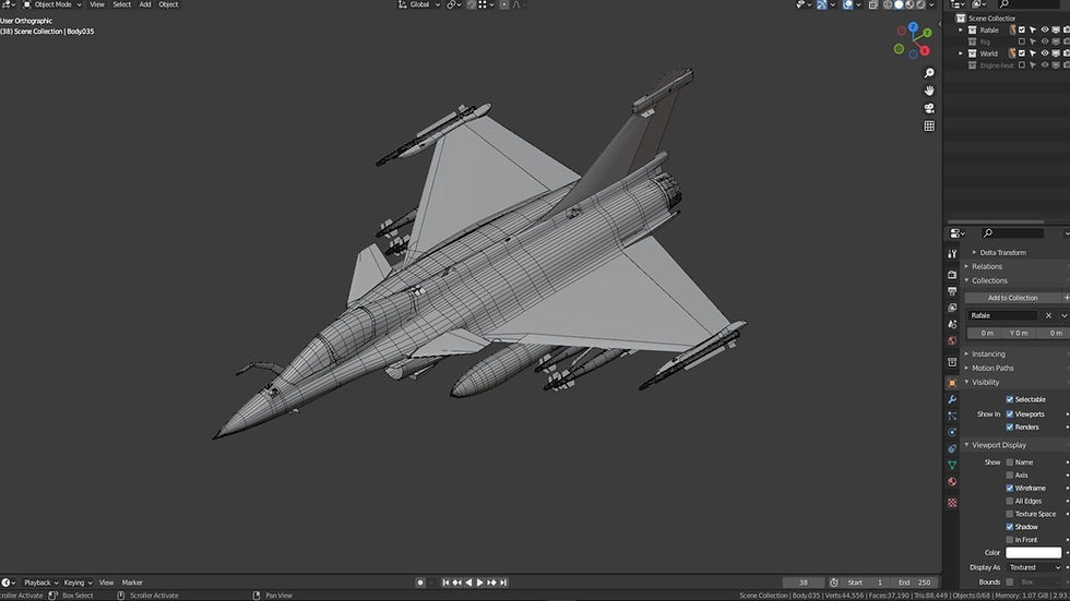 Thumbnail: French Fighter Jet (C) with Cockpit - Fully Rigged