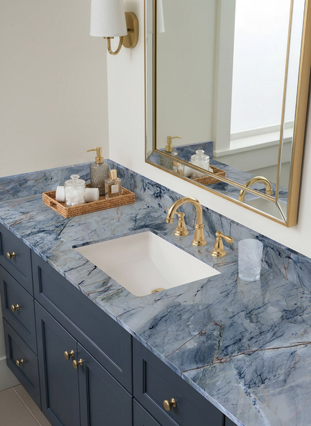 O Quartzito "Blue" Brasileiro: A Exclusividade das Rochas Azuladas na Valorização de Penthouses de Luxo