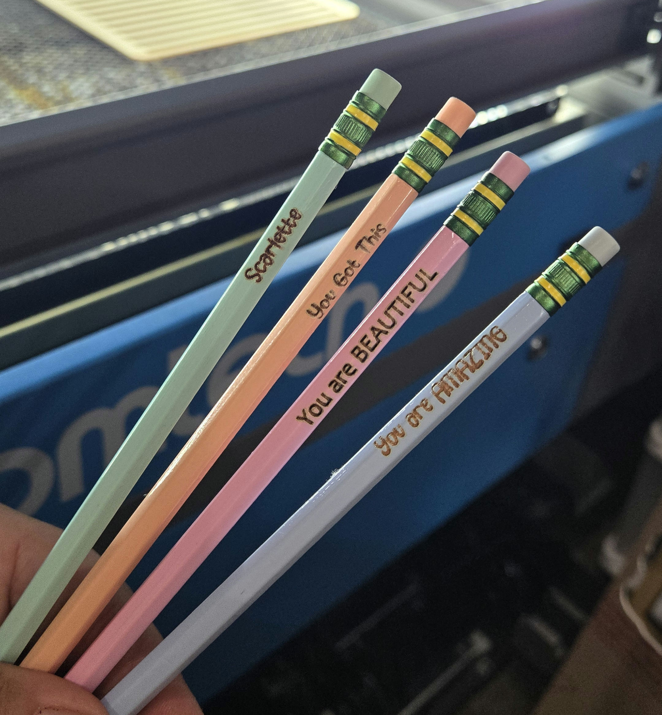  Engraved Pencils - colors will be sent at random for pastel