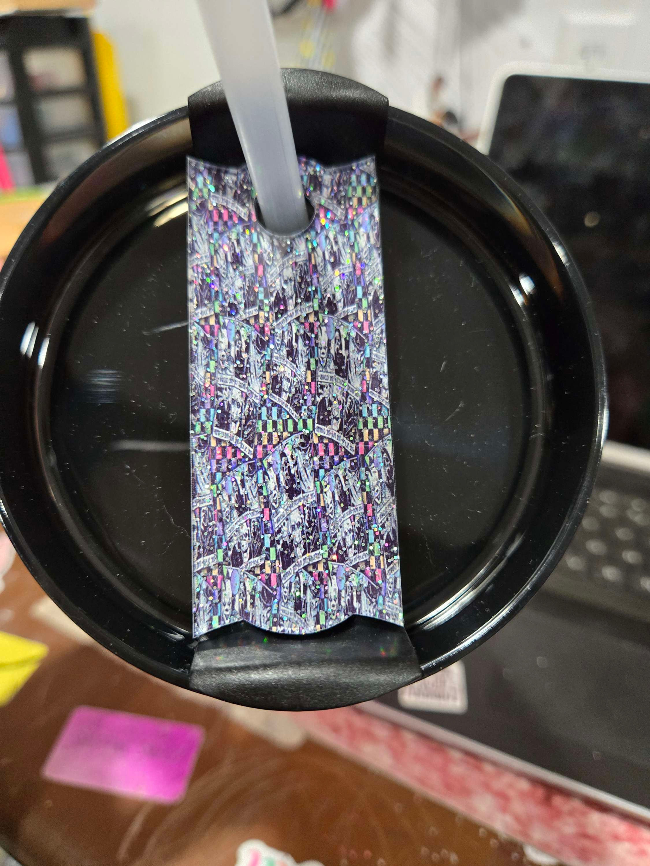 Neon spooky friends lid topper for 40oz cup