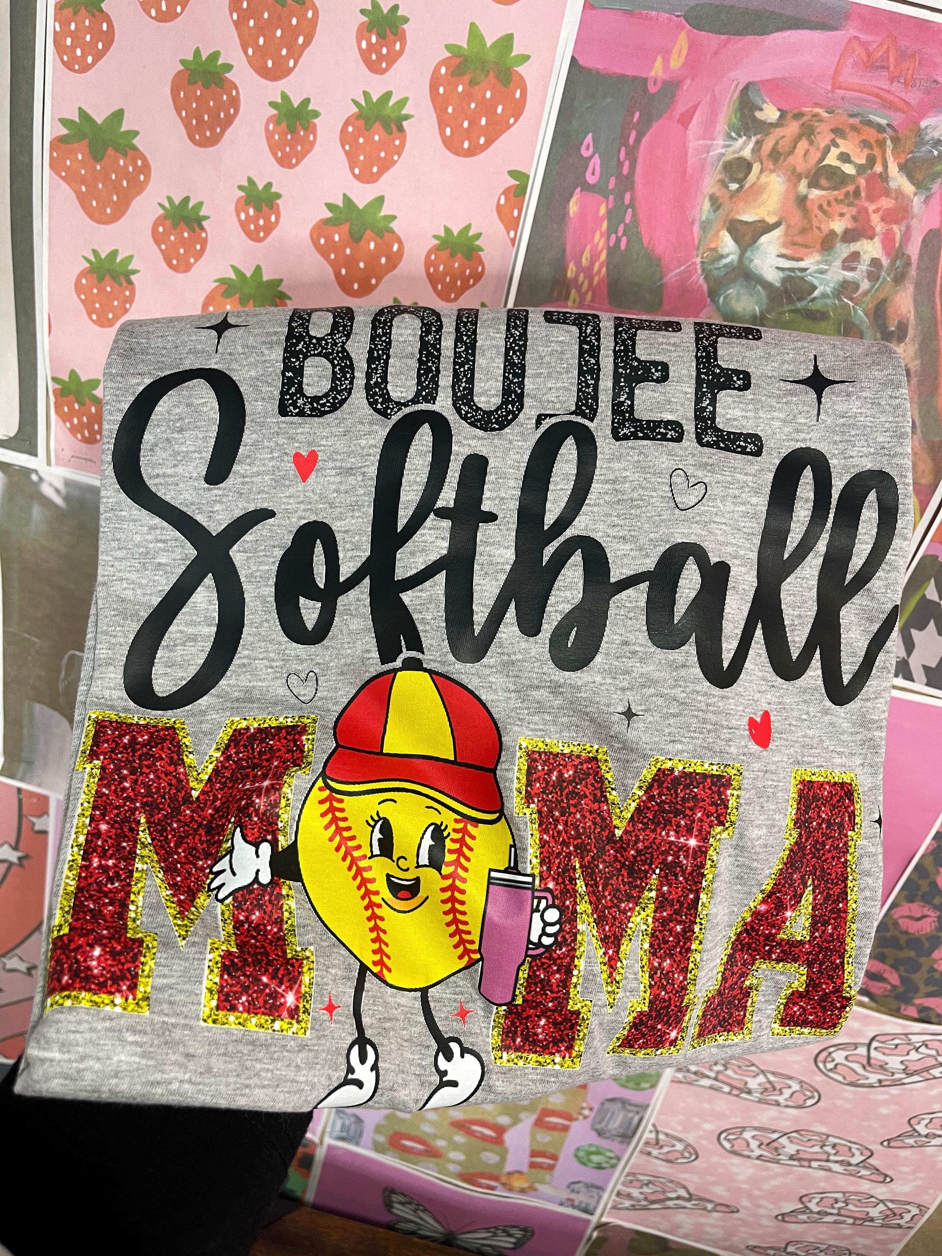 Boujee Softball Mama tee PREORDER