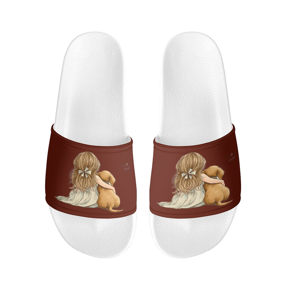 Thumbnail: Kid's PVC Black and White House Slides Sandals Slippers