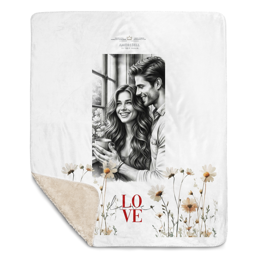 Thumbnail: Sherpa Blanket love AMOREBELL|Шерпа одеало любов АмореБелл