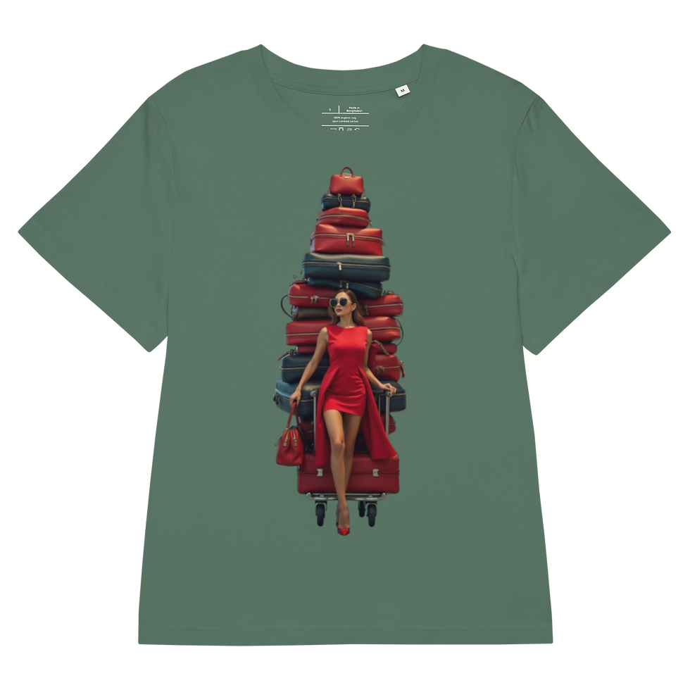 Миниатюра: Women’s organic ribbed neck t-shirt Дамска тениска  от органик материал