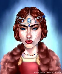Tik Tok, digital painting, portrait, Nordic, medieval, fantasy