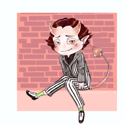 original character, digital art, demon