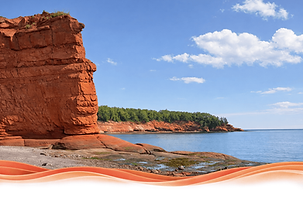 Les falaises rouges de l'Anse aux corbeaux