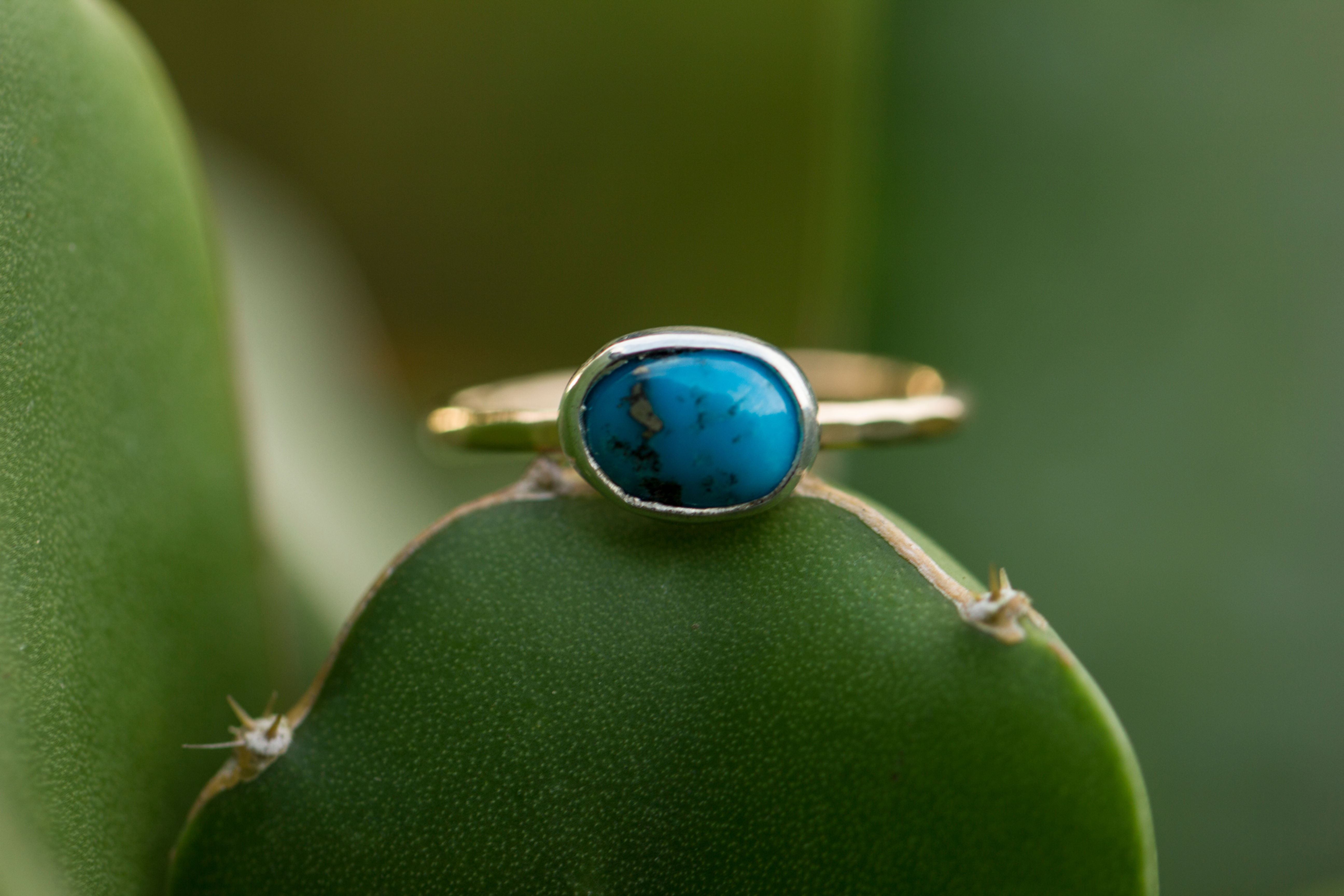 Sleeping Beauty Pyrite Turquoise Mixed Metal Ring