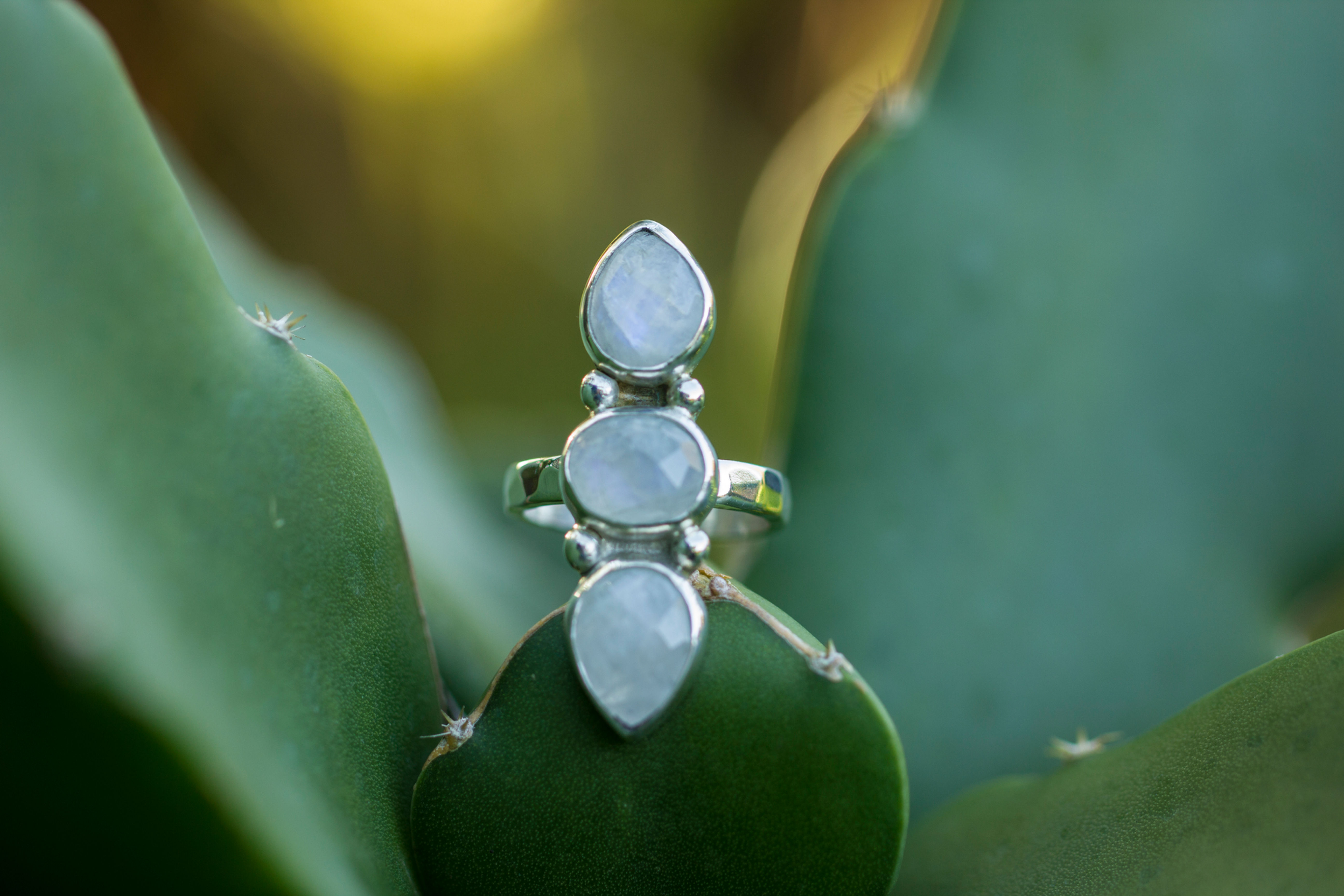 Rosecut Moonstone Ring 