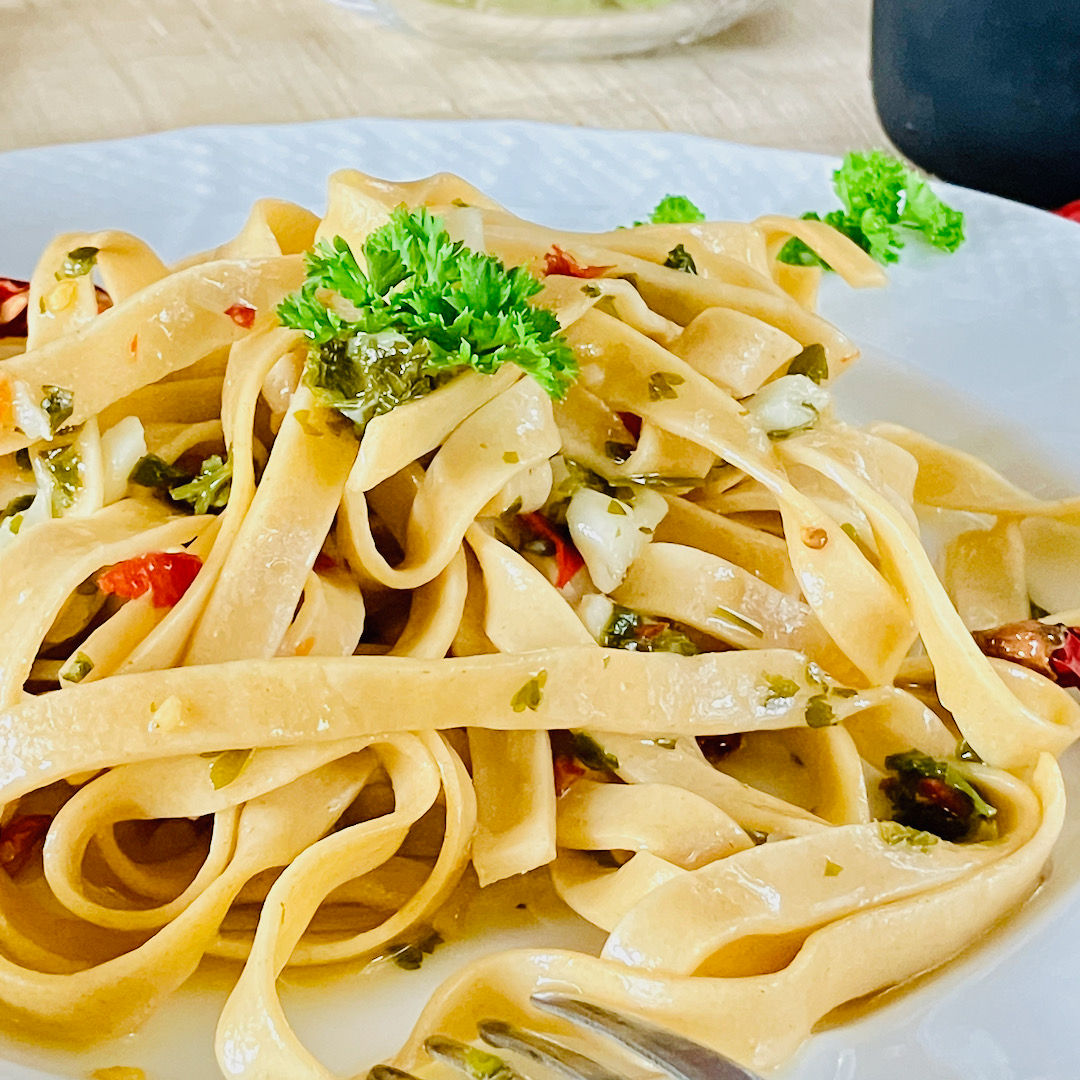 手作り無添加パスタ ペペロンチーノ