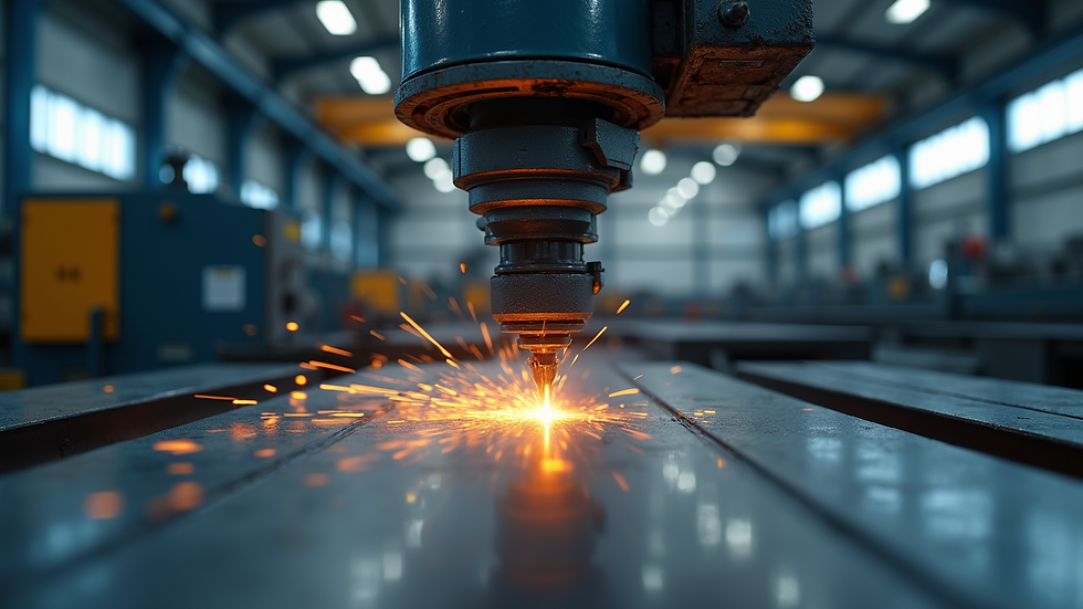 Eye-level view of WG&ML Workshop showcasing advanced machinery in steel and aluminium production