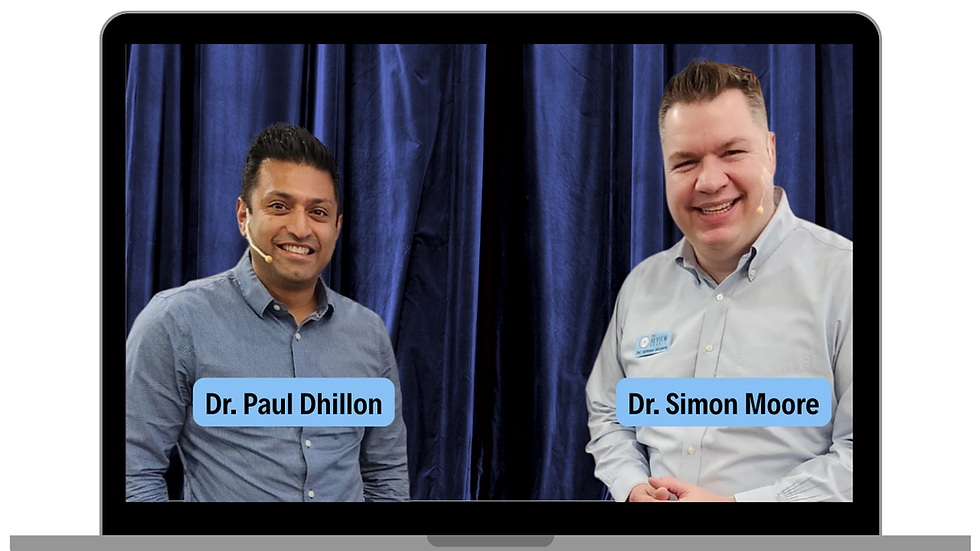 Dr. Simon Moore and Dr. Paul Dhillon during a webinar